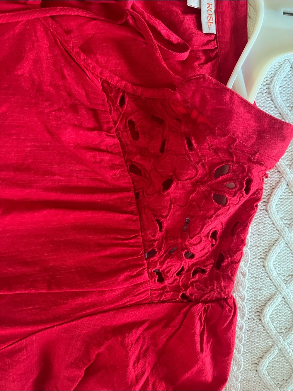 Knox Rose Vibrant Rayon/Cotton Blend Red Blouse with Tassels Size XXL - Picture 12 of 15